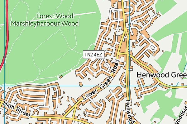 TN2 4EZ map - OS VectorMap District (Ordnance Survey)