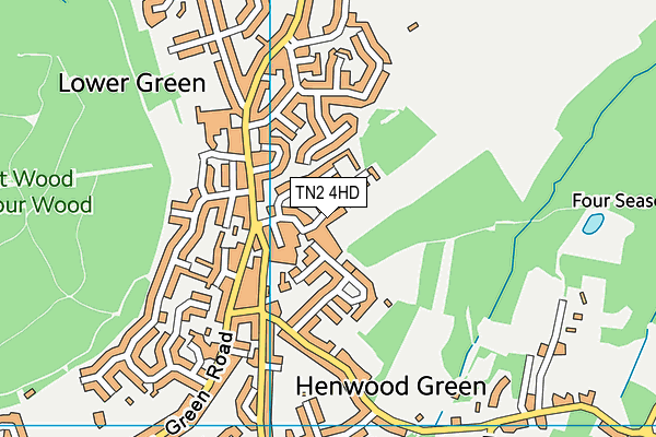TN2 4HD map - OS VectorMap District (Ordnance Survey)