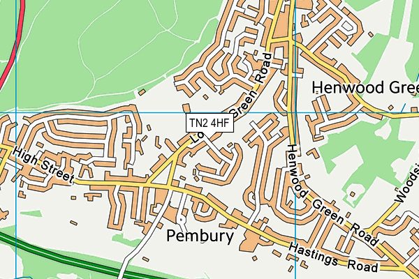TN2 4HF map - OS VectorMap District (Ordnance Survey)