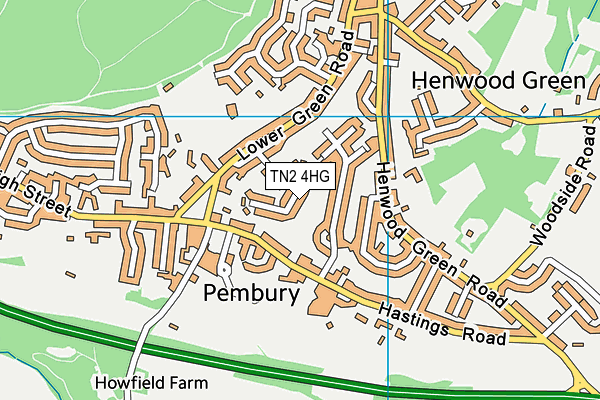 TN2 4HG map - OS VectorMap District (Ordnance Survey)