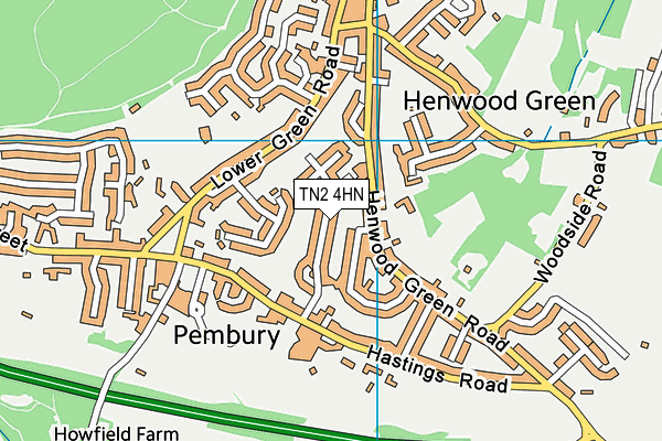 TN2 4HN map - OS VectorMap District (Ordnance Survey)