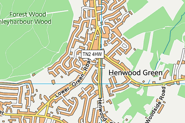 TN2 4HW map - OS VectorMap District (Ordnance Survey)
