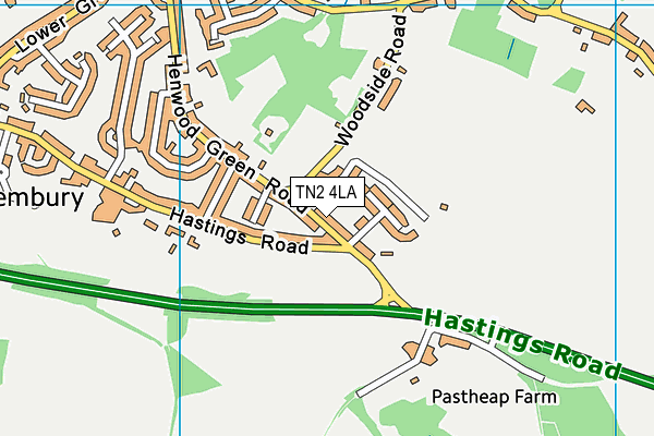 TN2 4LA map - OS VectorMap District (Ordnance Survey)