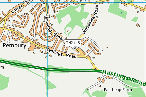 TN2 4LB map - OS VectorMap District (Ordnance Survey)