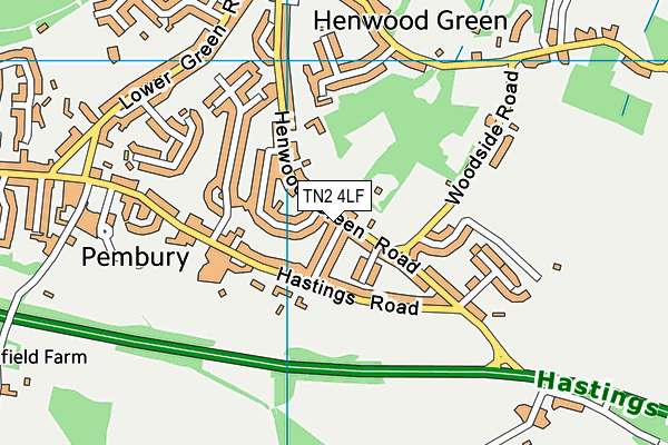 TN2 4LF map - OS VectorMap District (Ordnance Survey)