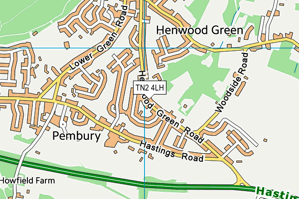 TN2 4LH map - OS VectorMap District (Ordnance Survey)