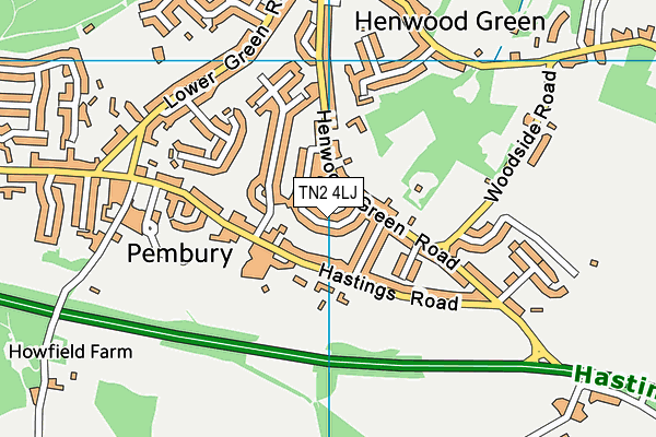 TN2 4LJ map - OS VectorMap District (Ordnance Survey)