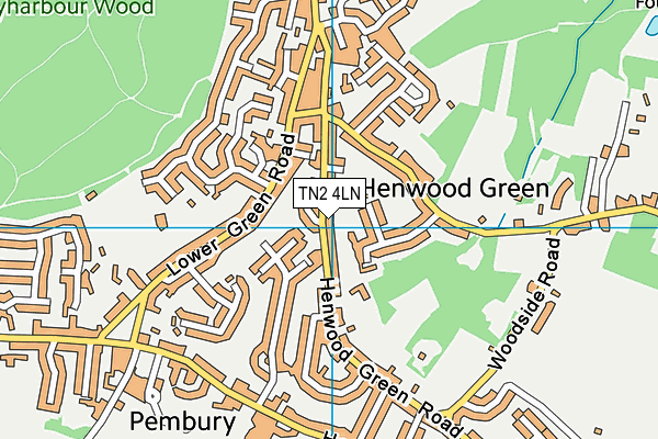 TN2 4LN map - OS VectorMap District (Ordnance Survey)