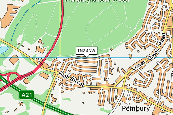 TN2 4NW map - OS VectorMap District (Ordnance Survey)