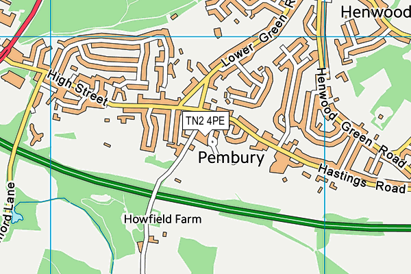 TN2 4PE map - OS VectorMap District (Ordnance Survey)