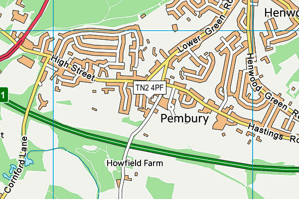 TN2 4PF map - OS VectorMap District (Ordnance Survey)