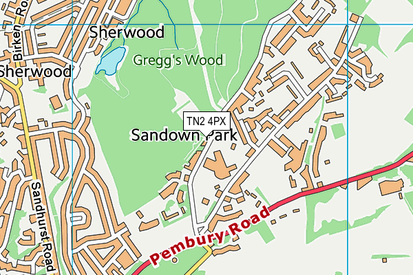 TN2 4PX map - OS VectorMap District (Ordnance Survey)