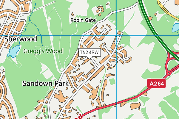 TN2 4RW map - OS VectorMap District (Ordnance Survey)