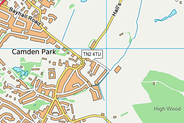 Royal Tunbridge Wells Indoor Bowls Club map (TN2 4TU) - OS VectorMap District (Ordnance Survey)