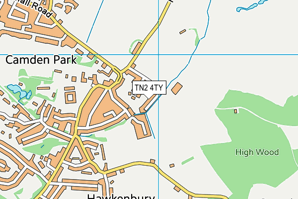 TN2 4TY map - OS VectorMap District (Ordnance Survey)