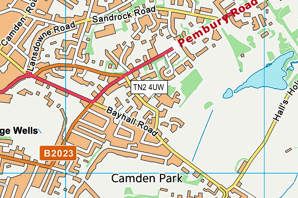 TN2 4UW map - OS VectorMap District (Ordnance Survey)