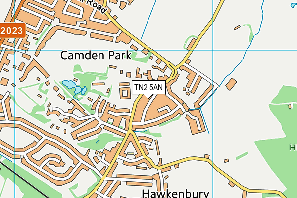 TN2 5AN map - OS VectorMap District (Ordnance Survey)