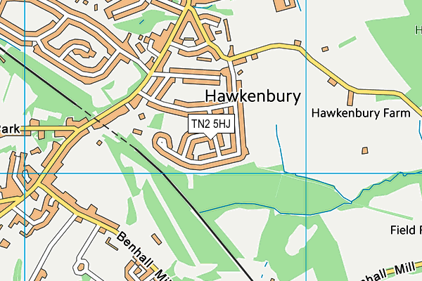 TN2 5HJ map - OS VectorMap District (Ordnance Survey)