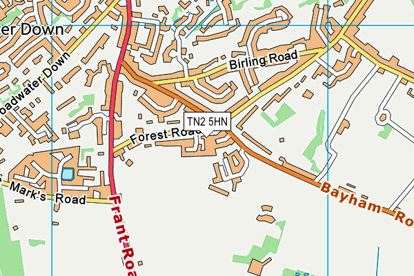 TN2 5HN map - OS VectorMap District (Ordnance Survey)