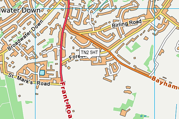 TN2 5HT map - OS VectorMap District (Ordnance Survey)