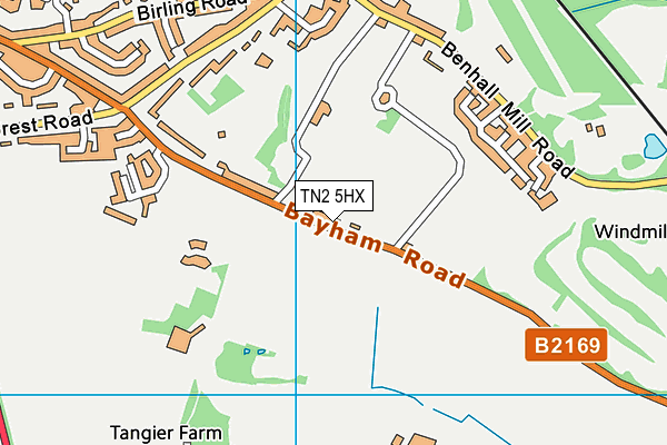 Bayham Road Playing Fields map (TN2 5HX) - OS VectorMap District (Ordnance Survey)