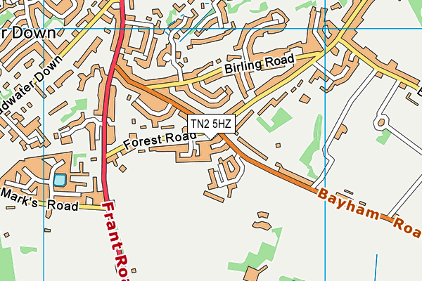 TN2 5HZ map - OS VectorMap District (Ordnance Survey)