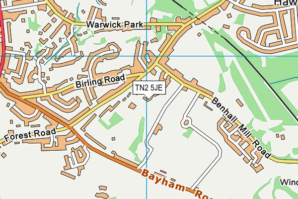 TN2 5JE map - OS VectorMap District (Ordnance Survey)