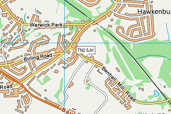 TN2 5JH map - OS VectorMap District (Ordnance Survey)