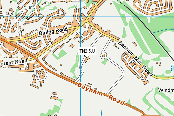 TN2 5JJ map - OS VectorMap District (Ordnance Survey)