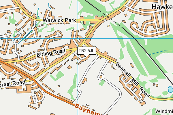 TN2 5JL map - OS VectorMap District (Ordnance Survey)