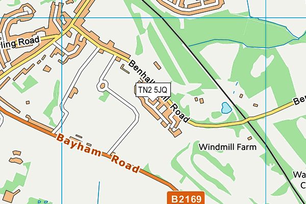 TN2 5JQ map - OS VectorMap District (Ordnance Survey)