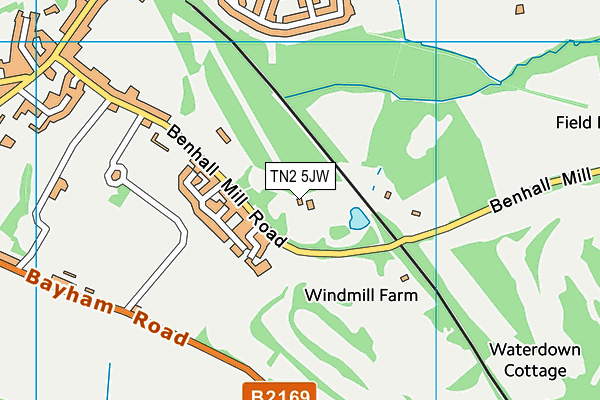 Nevill Golf Club map (TN2 5JW) - OS VectorMap District (Ordnance Survey)