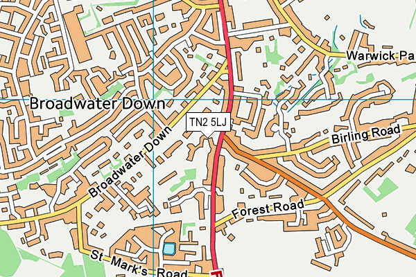 TN2 5LJ map - OS VectorMap District (Ordnance Survey)