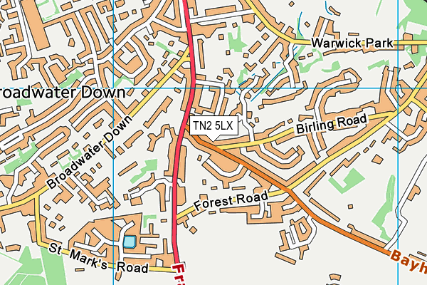 Map of WICKENS CLOSE CROWBOROUGH, COMMON AREAS MANAGEMENT COMPANY LIMITED at district scale
