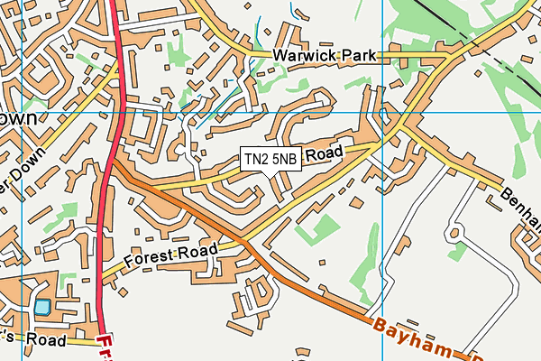 TN2 5NB map - OS VectorMap District (Ordnance Survey)