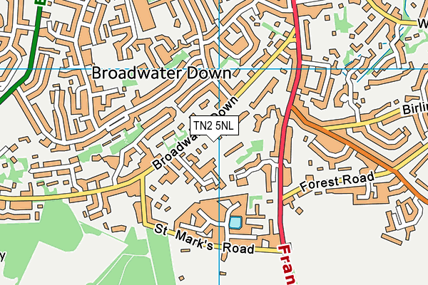 TN2 5NL map - OS VectorMap District (Ordnance Survey)