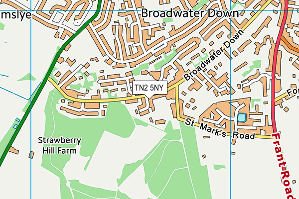 TN2 5NY map - OS VectorMap District (Ordnance Survey)
