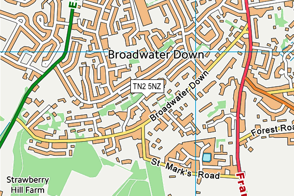 TN2 5NZ map - OS VectorMap District (Ordnance Survey)