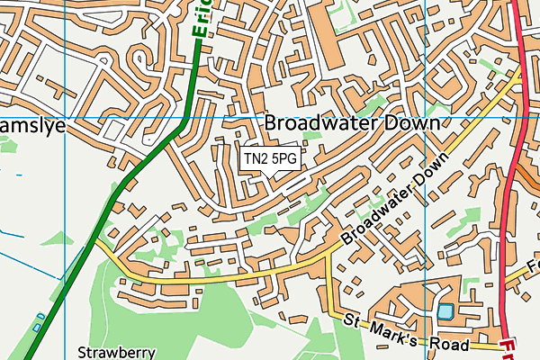 TN2 5PG map - OS VectorMap District (Ordnance Survey)