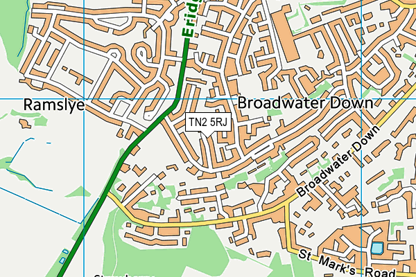 TN2 5RJ map - OS VectorMap District (Ordnance Survey)