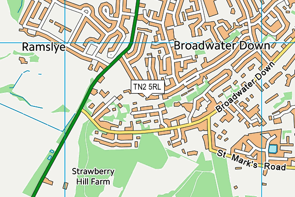 TN2 5RL map - OS VectorMap District (Ordnance Survey)