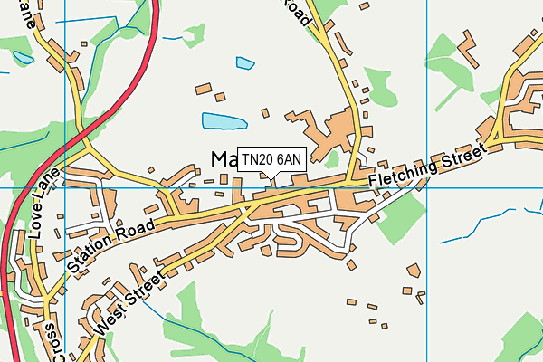 TN20 6AN map - OS VectorMap District (Ordnance Survey)