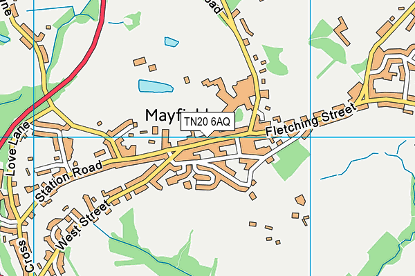 TN20 6AQ map - OS VectorMap District (Ordnance Survey)