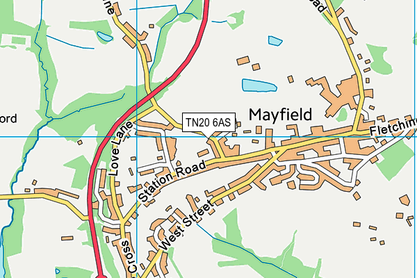 TN20 6AS map - OS VectorMap District (Ordnance Survey)