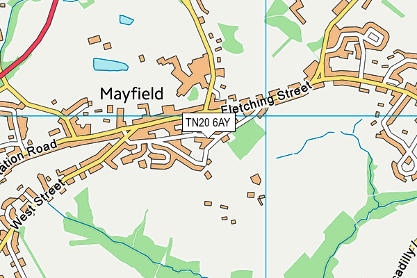 TN20 6AY map - OS VectorMap District (Ordnance Survey)