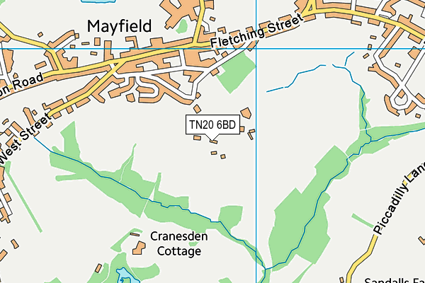TN20 6BD map - OS VectorMap District (Ordnance Survey)