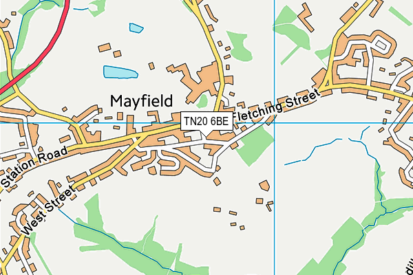 TN20 6BE map - OS VectorMap District (Ordnance Survey)