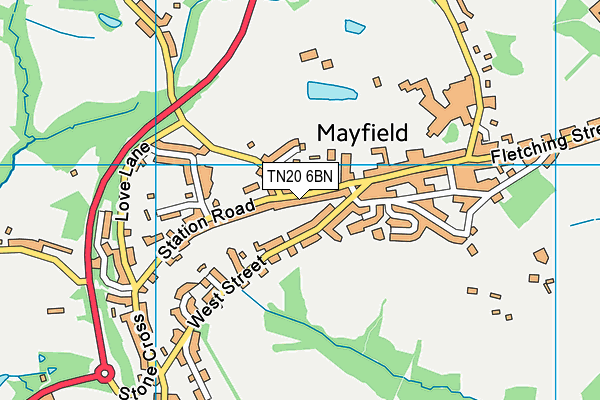 TN20 6BN map - OS VectorMap District (Ordnance Survey)