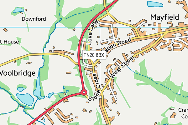 TN20 6BX map - OS VectorMap District (Ordnance Survey)