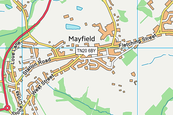 TN20 6BY map - OS VectorMap District (Ordnance Survey)